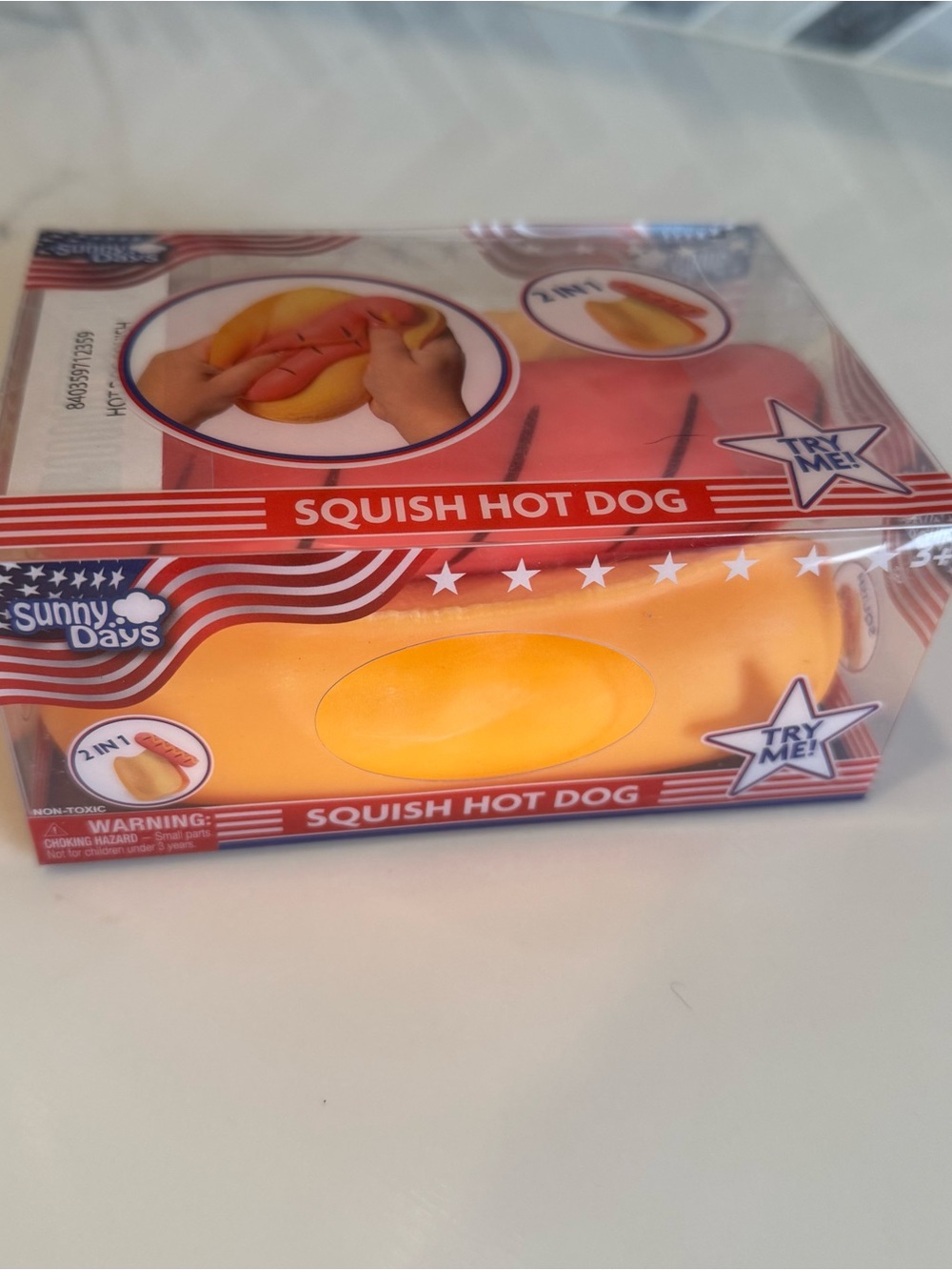 Sunny Days Squish Hot Dog Squishy Toy - Authentic